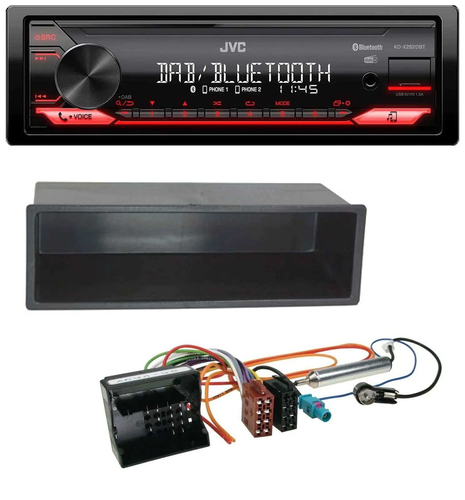 JVC Bluetooth USB DAB MP3 Autoradio für Citroen Berlingo, C2, C3, Jumpy