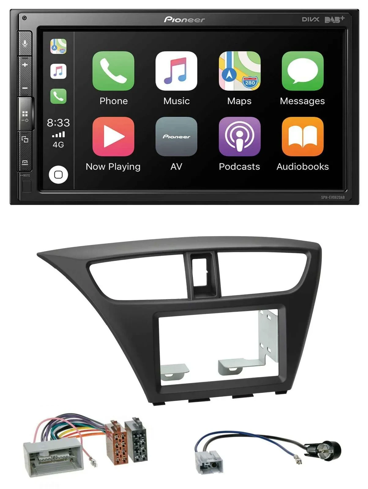 Автомагнитола Pioneer 2DIN, DAB, Bluetooth, USB, MP3 для Honda Civic Hatchback (с 2012)