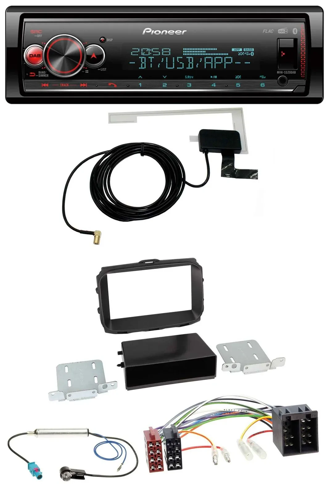 Автомагнитола Pioneer Bluetooth, DAB, USB, MP3 для Alfa Romeo Giulietta (2013–2021), ISO