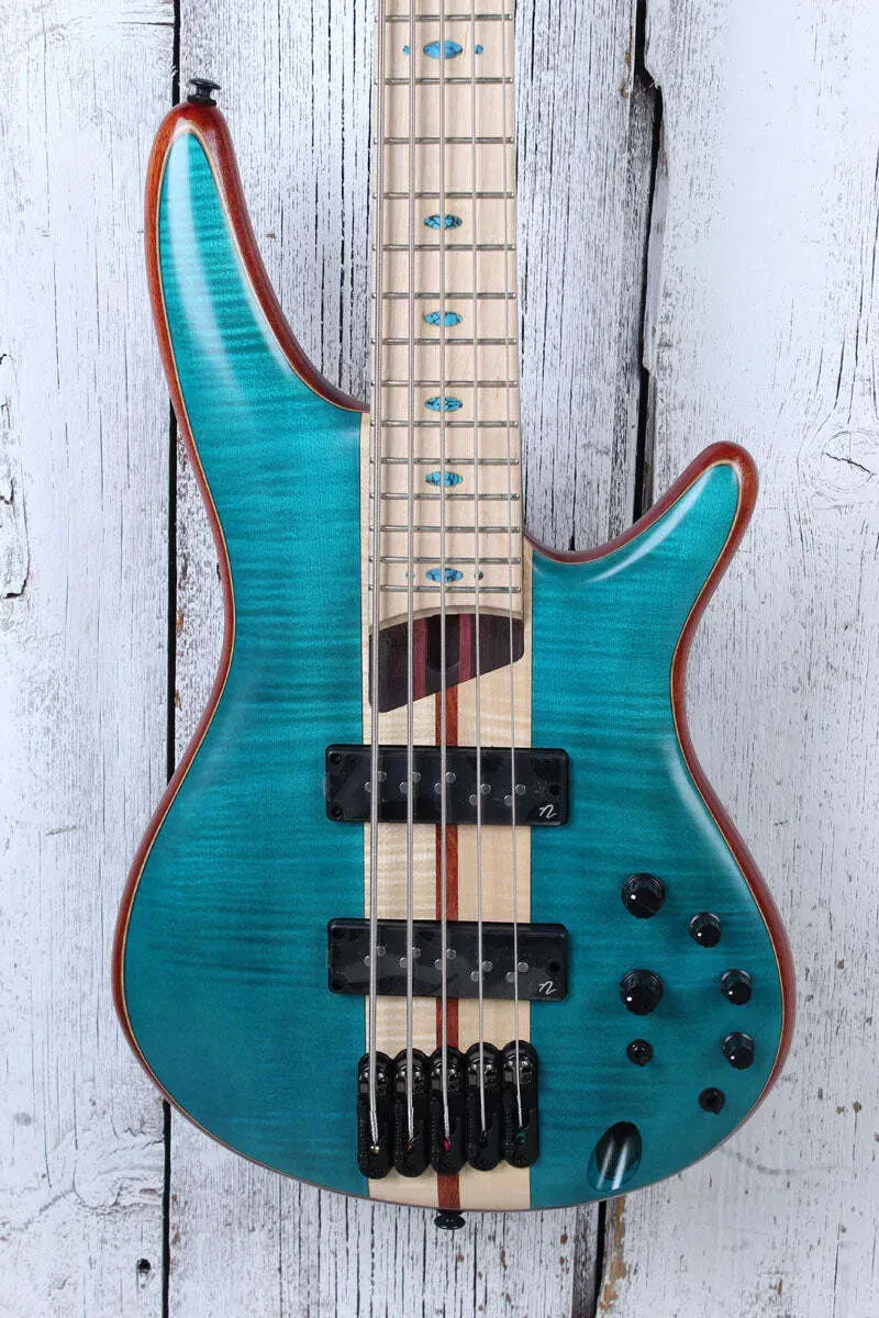 Б/У Бас-гитара Ibanez SR1425B 5-струнная 34" зелёная с чехлом