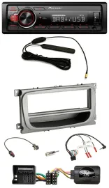 Автомагнитола Pioneer 1 DIN, MP3, DAB, USB, для Ford C‑Max/Focus/Galaxy (с 2007), серебристая