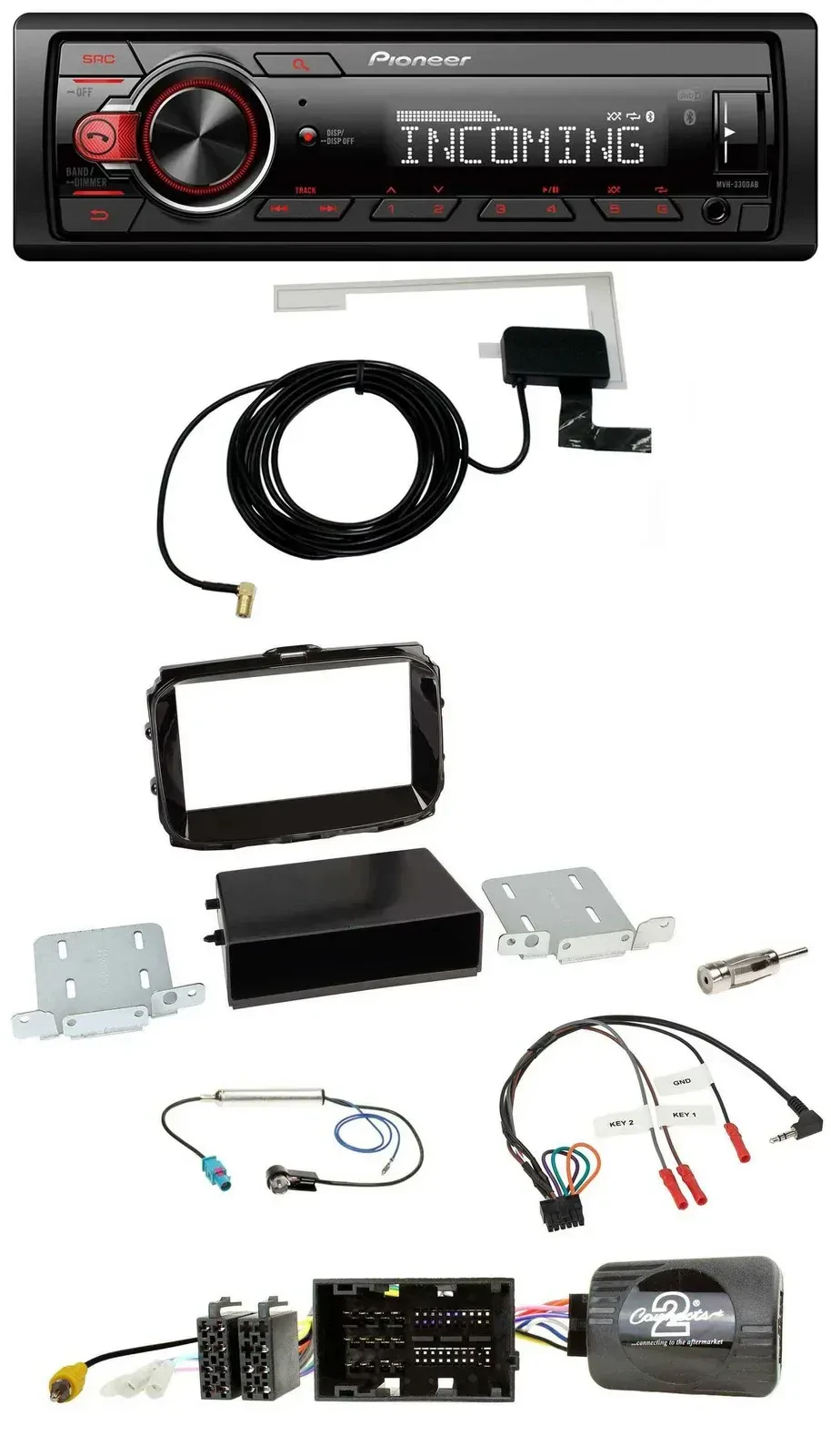 Автомагнитола Pioneer USB, DAB, Bluetooth, поддержка кнопок на руле, для Alfa Romeo Giulietta (2013–2021), черный глянец