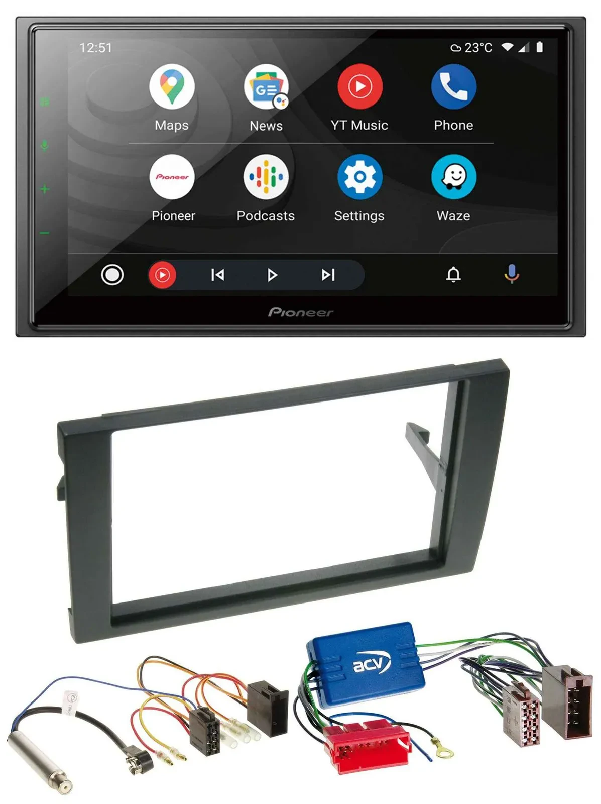 Pioneer USB 2DIN DAB MP3 Bluetooth Autoradio für Audi A4 B6 B7 01-08 Aktivsystem