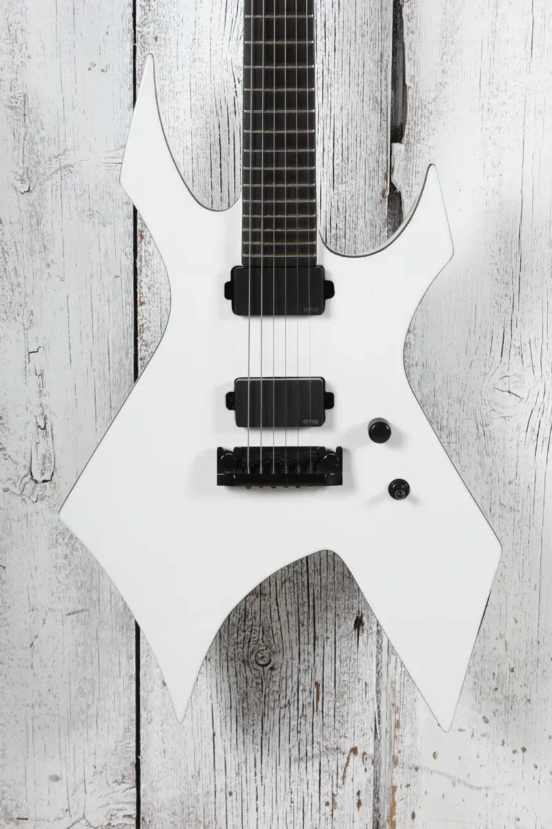 BC Rich Warlock Prophecy Electric Guitar with Quad Bridge Matte White Finish