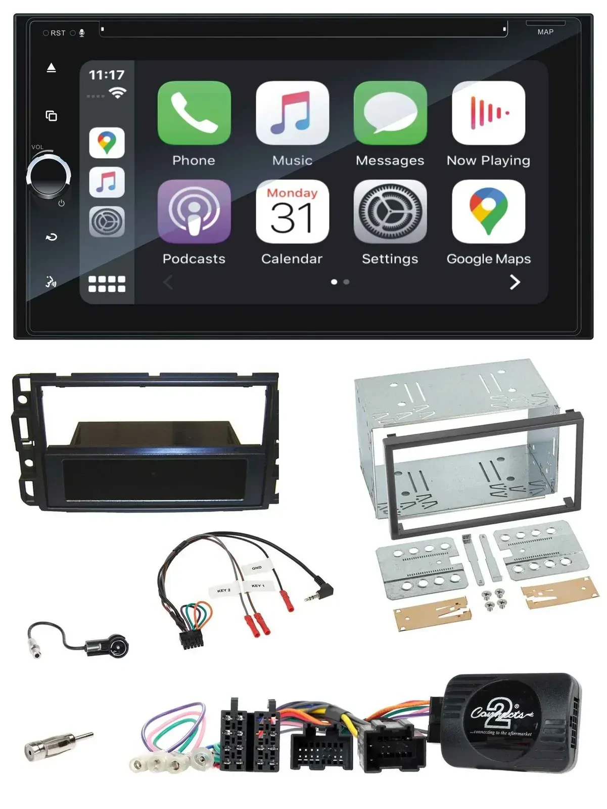Blaupunkt USB DAB Bluetooth 2DIN TMC Lenkrad Navigation für Cadillac BLS YSCF 20