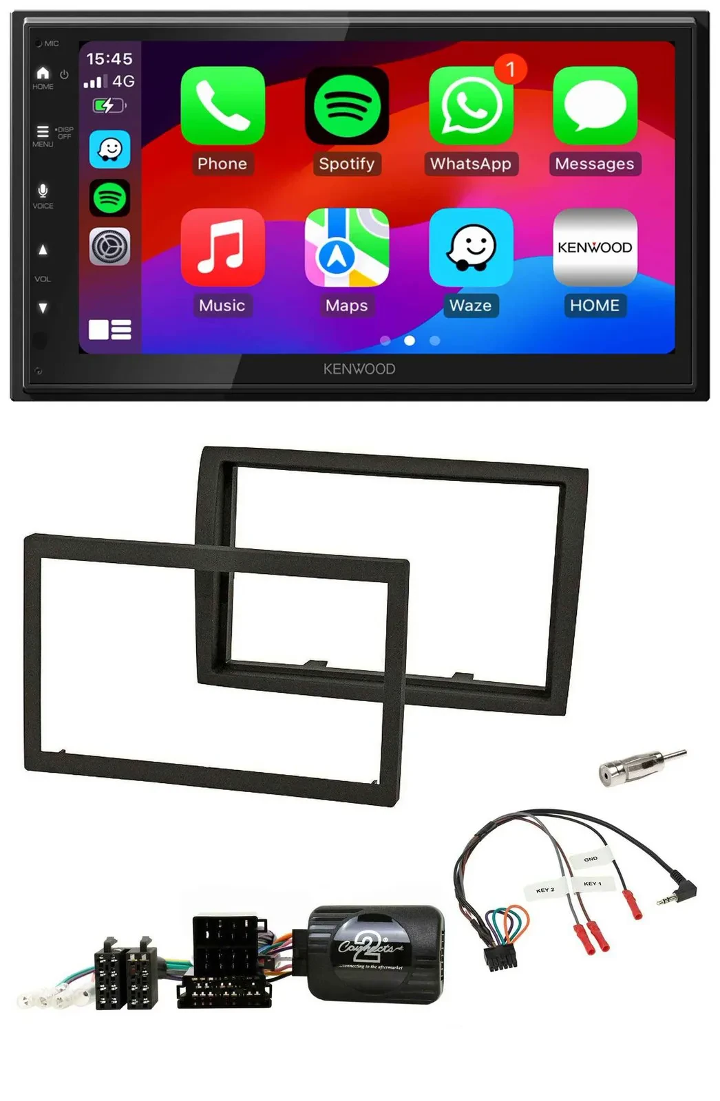 Kenwood Lenkrad USB DAB 2DIN Bluetooth Autoradio für Fiat Ducato