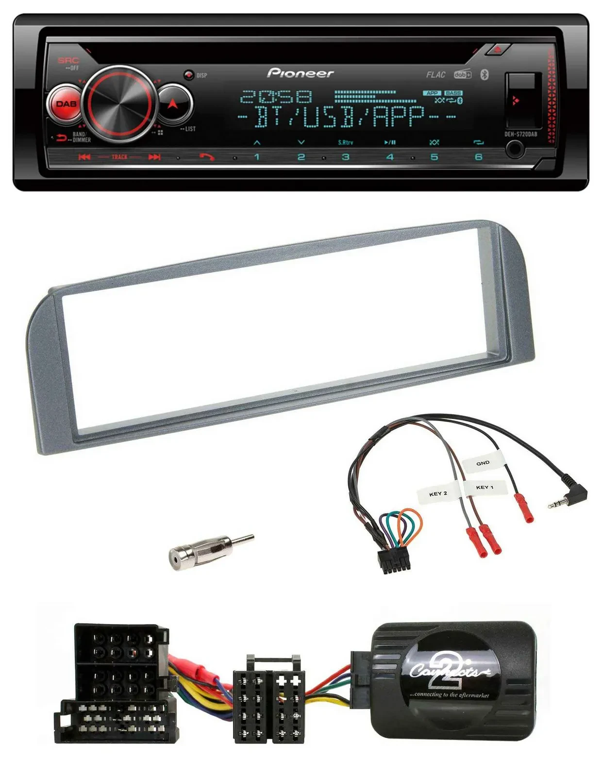 Автомагнитола Pioneer DAB CD Bluetooth USB для Alfa 147/GT цвет антрацит