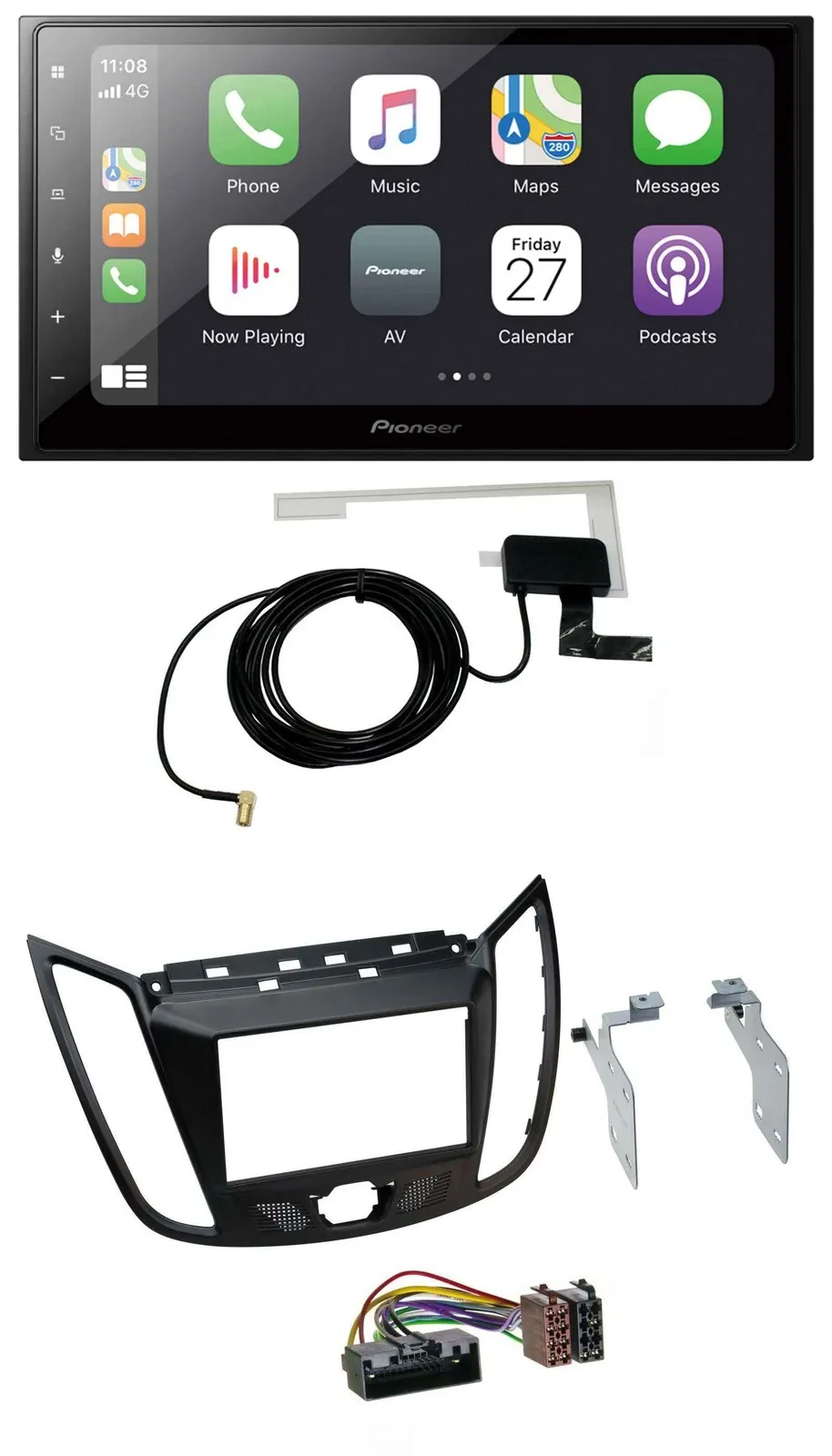 Автомагнитола для Ford Kuga (DM2, с 2013) Pioneer 2 DIN, USB, MP3, Bluetooth, DAB