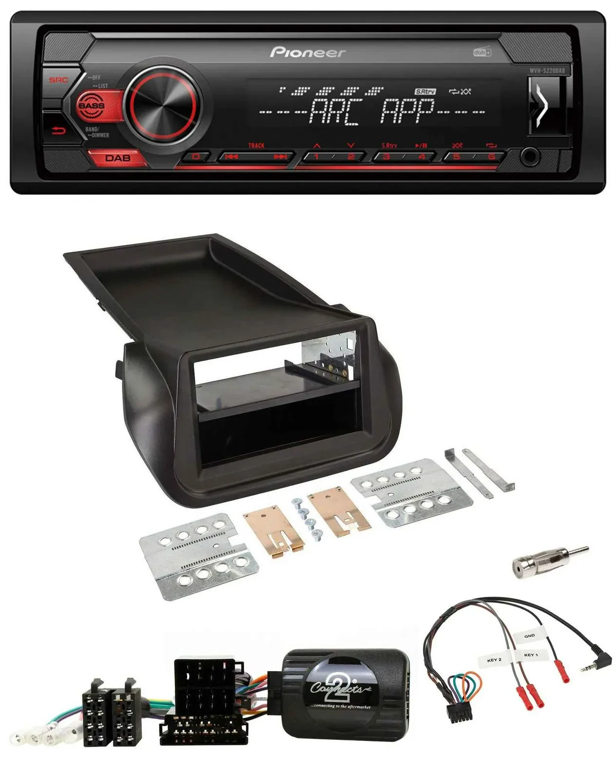 Pioneer DAB 1DIN MP3 Lenkrad USB Autoradio für FIAT Fiorino ab 2008