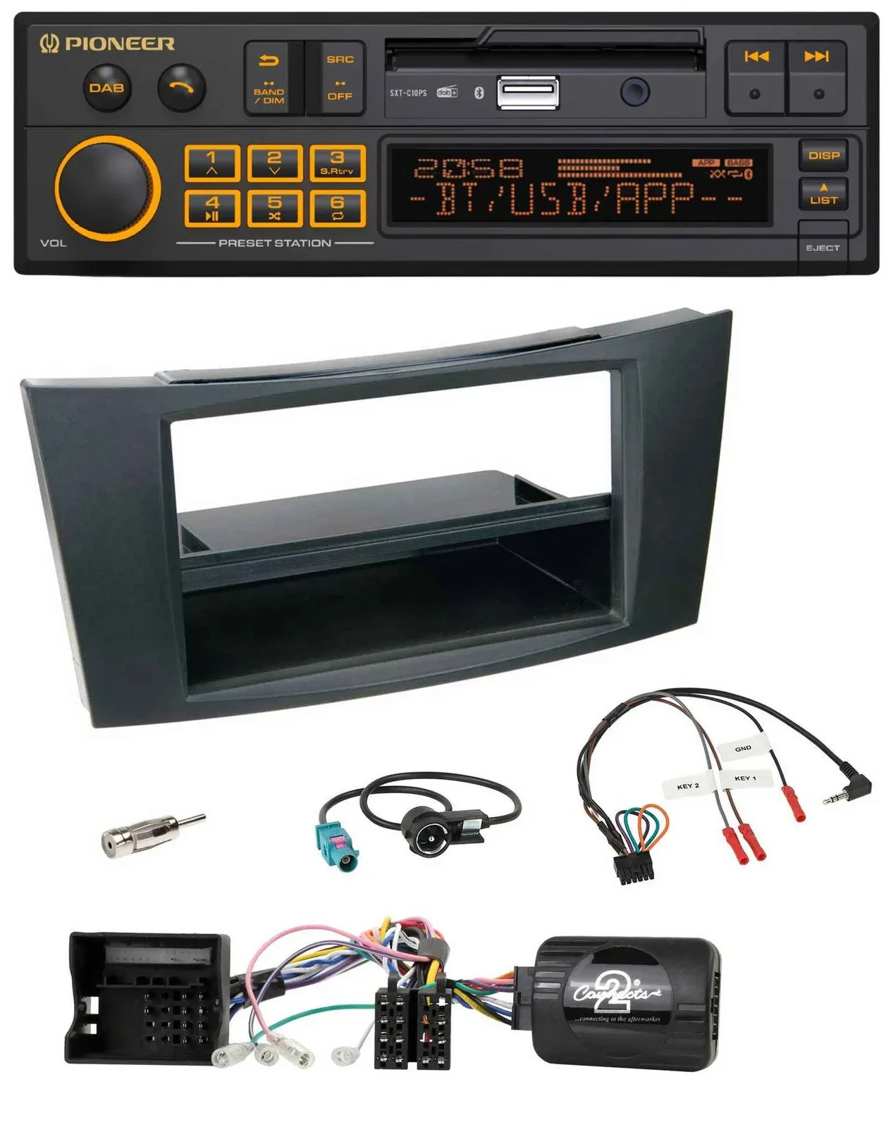 Pioneer DAB Lenkrad USB Bluetooth Autoradio für Mercedes CLS E-Klasse 2002-2008