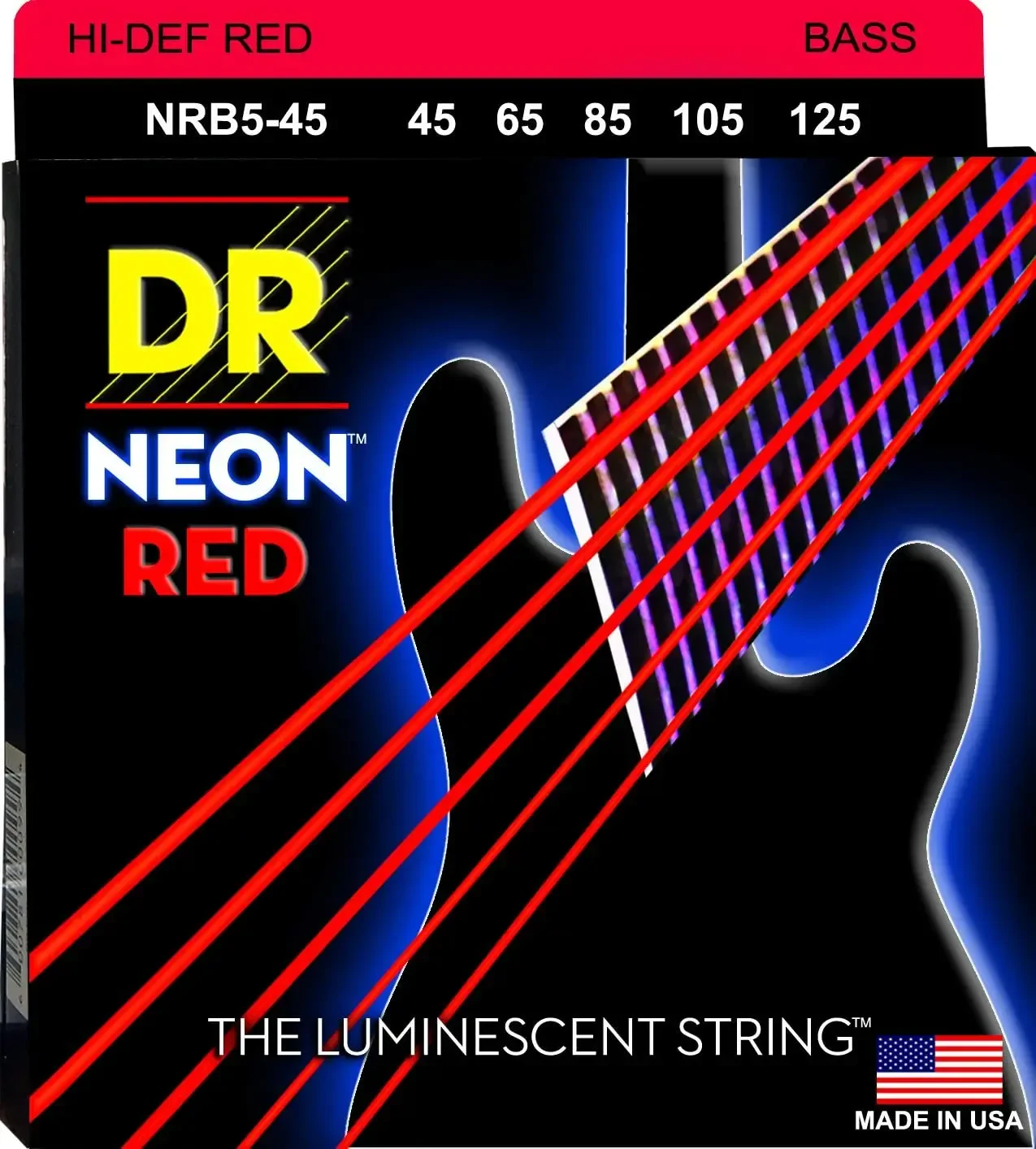 Струны для бас-гитары Neon Red  NRB5-45