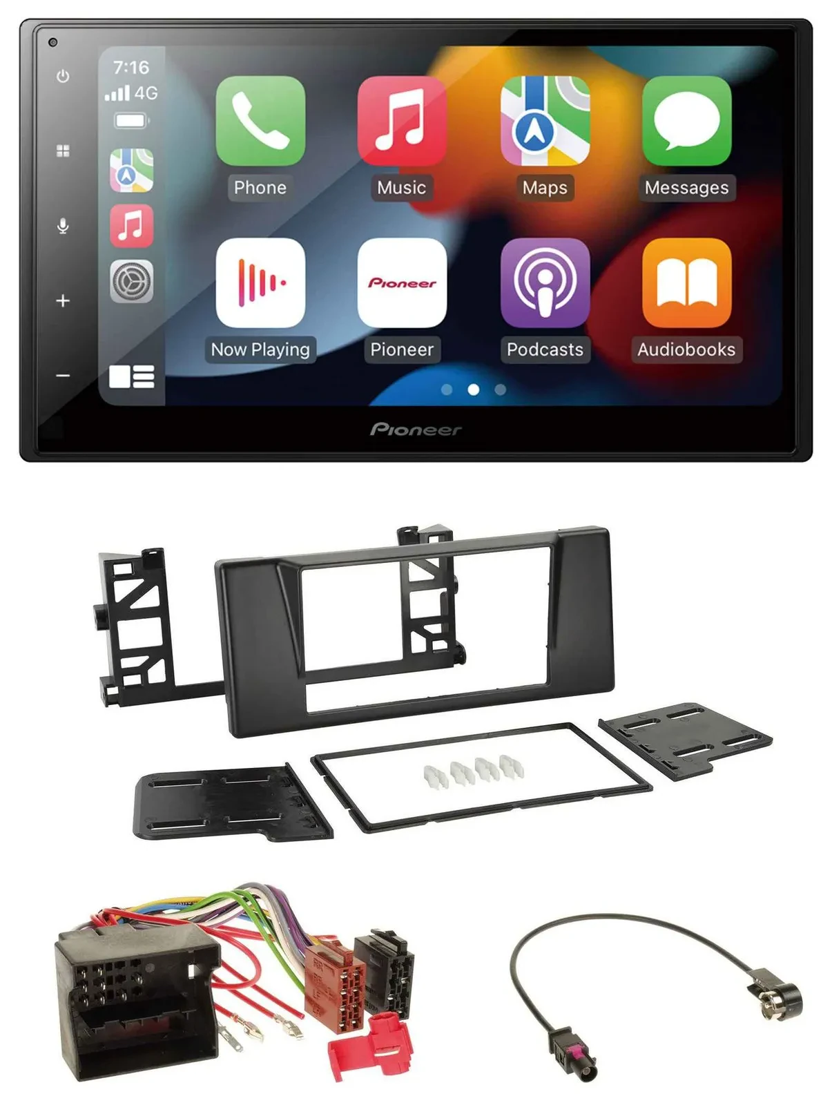 Pioneer DAB Bluetooth 2DIN USB MP3 Autoradio für BMW 5er E39 X5 Quadlock