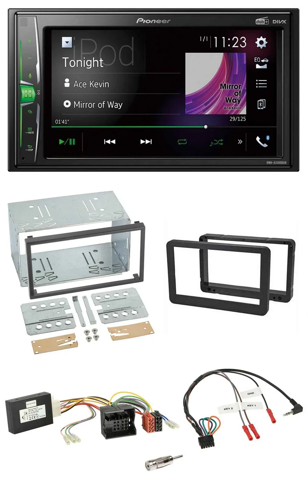 Pioneer 2DIN Lenkrad DAB USB Bluetooth Autoradio für Alfa Romeo Brera 159 Spider