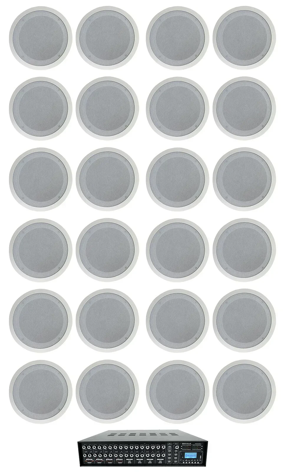 Потолочная акустика Rockville ROCK MATRIX 4+(12) CC80T COM 2 White с усилителем (24 штуки)