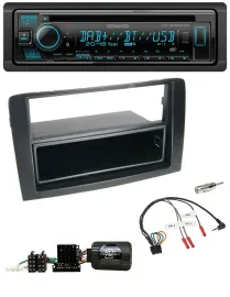 Автомагнитола для Fiat Idea 2006–2012 Kenwood Bluetooth, DAB, CD, USB, черная