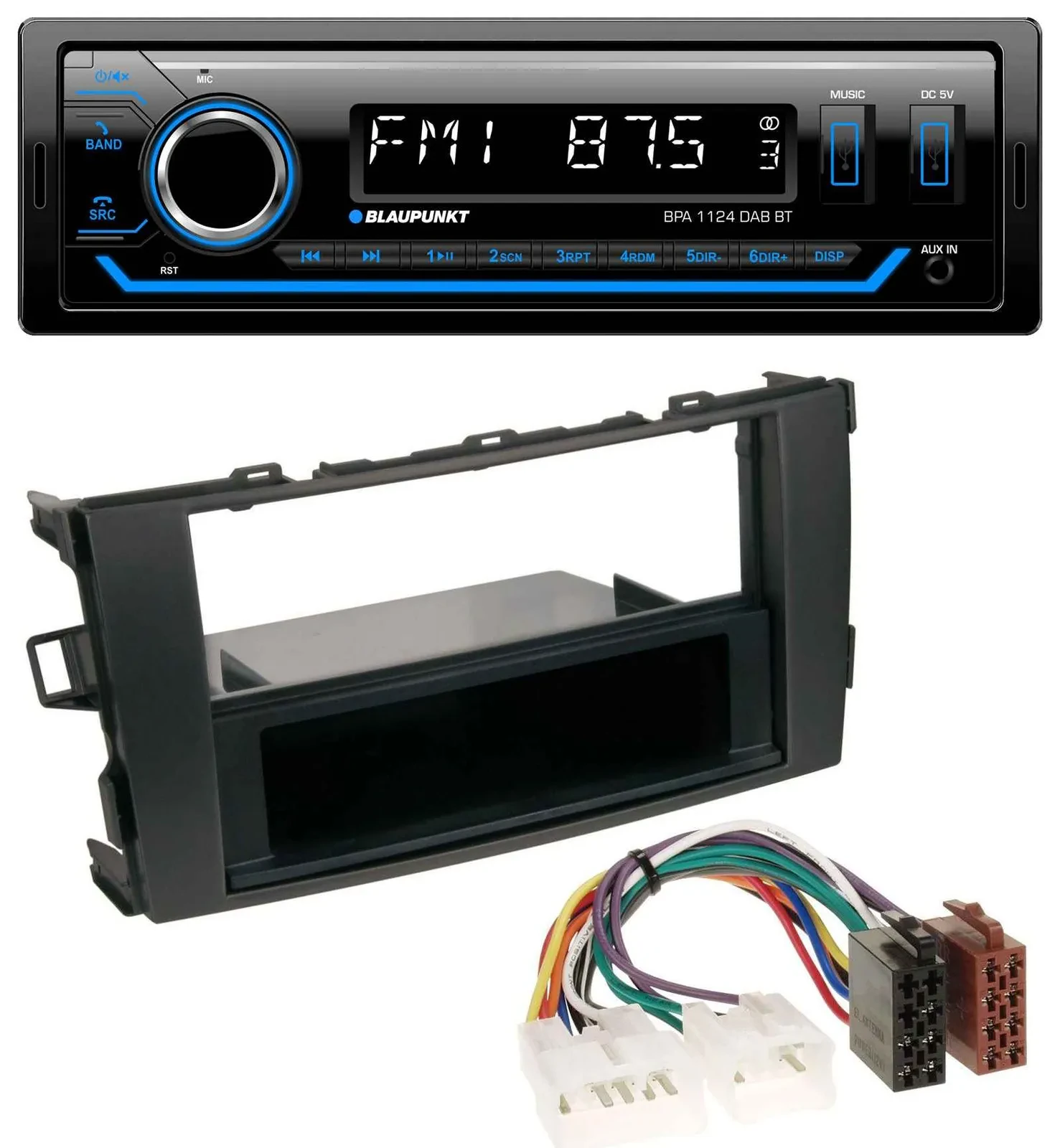Blaupunkt Bluetooth USB DAB MP3 Autoradio für Toyota Auris (ab 2007)