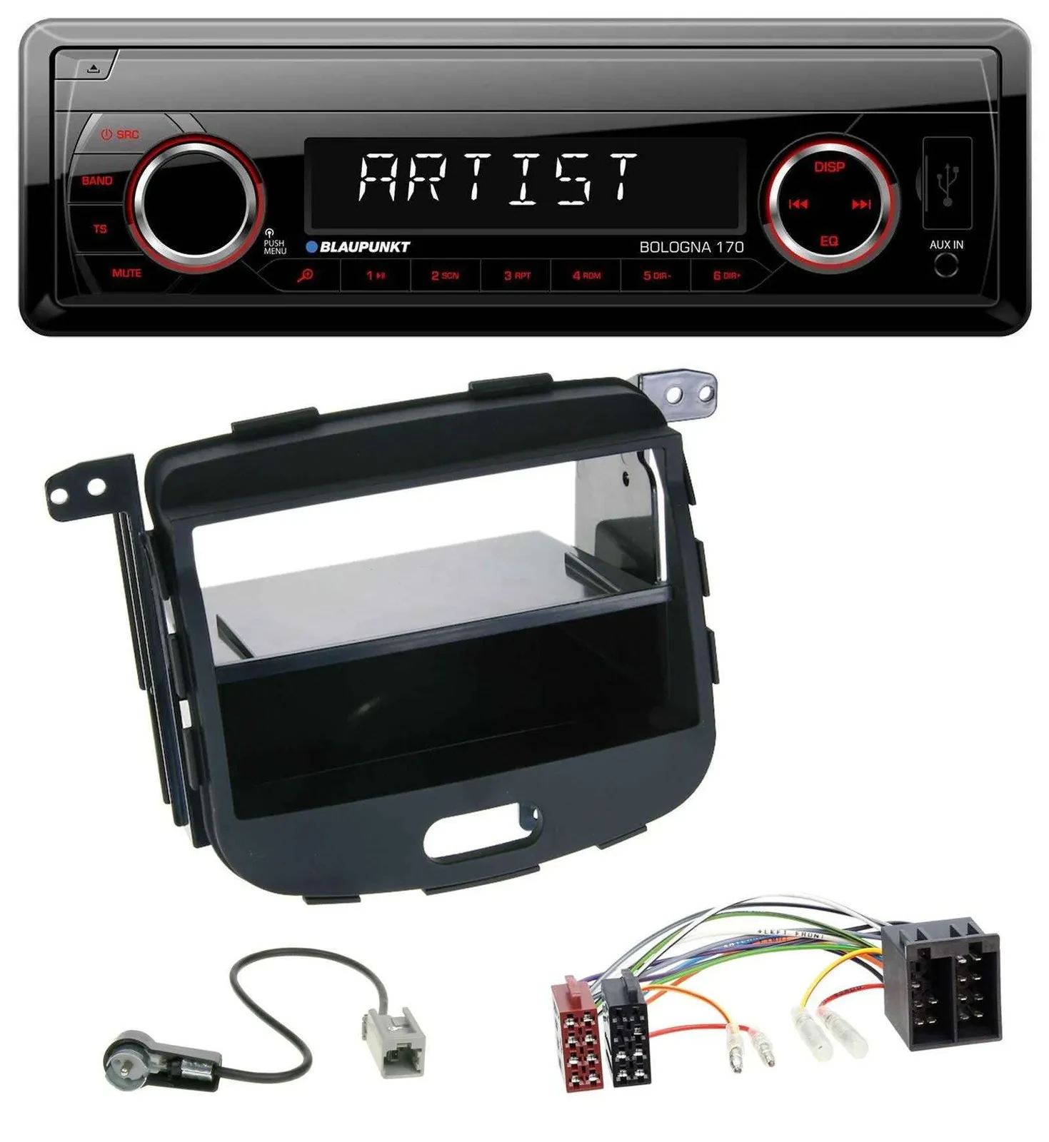 Blaupunkt SD USB 1DIN MP3 AUX Autoradio für Hyundai i10 2008-2013 Rubber Touch