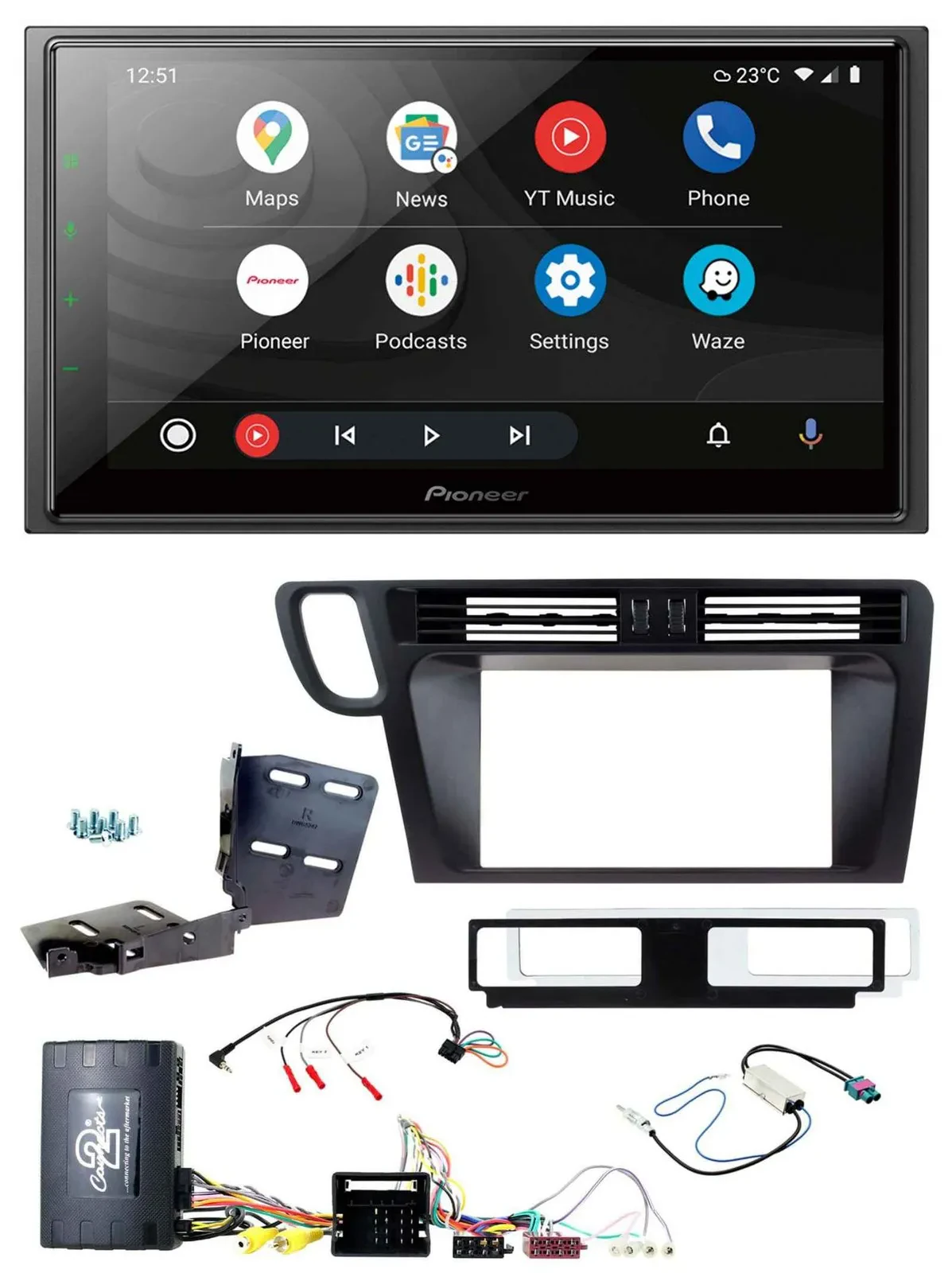 Pioneer USB 2DIN DAB Lenkrad Bluetooth Autoradio für Audi Q5 8R 08-17 Infoadapte