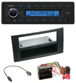 VDO AUX 1DIN MP3 USB Autoradio für Ford Focus Fiesta 04-08 schwarz