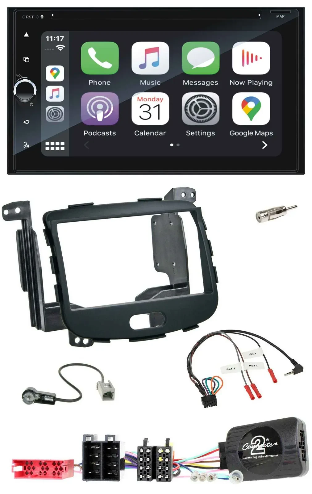 Blaupunkt USB DAB Bluetooth 2DIN TMC Lenkrad Navigation für Hyundai i10 09-13 Ru