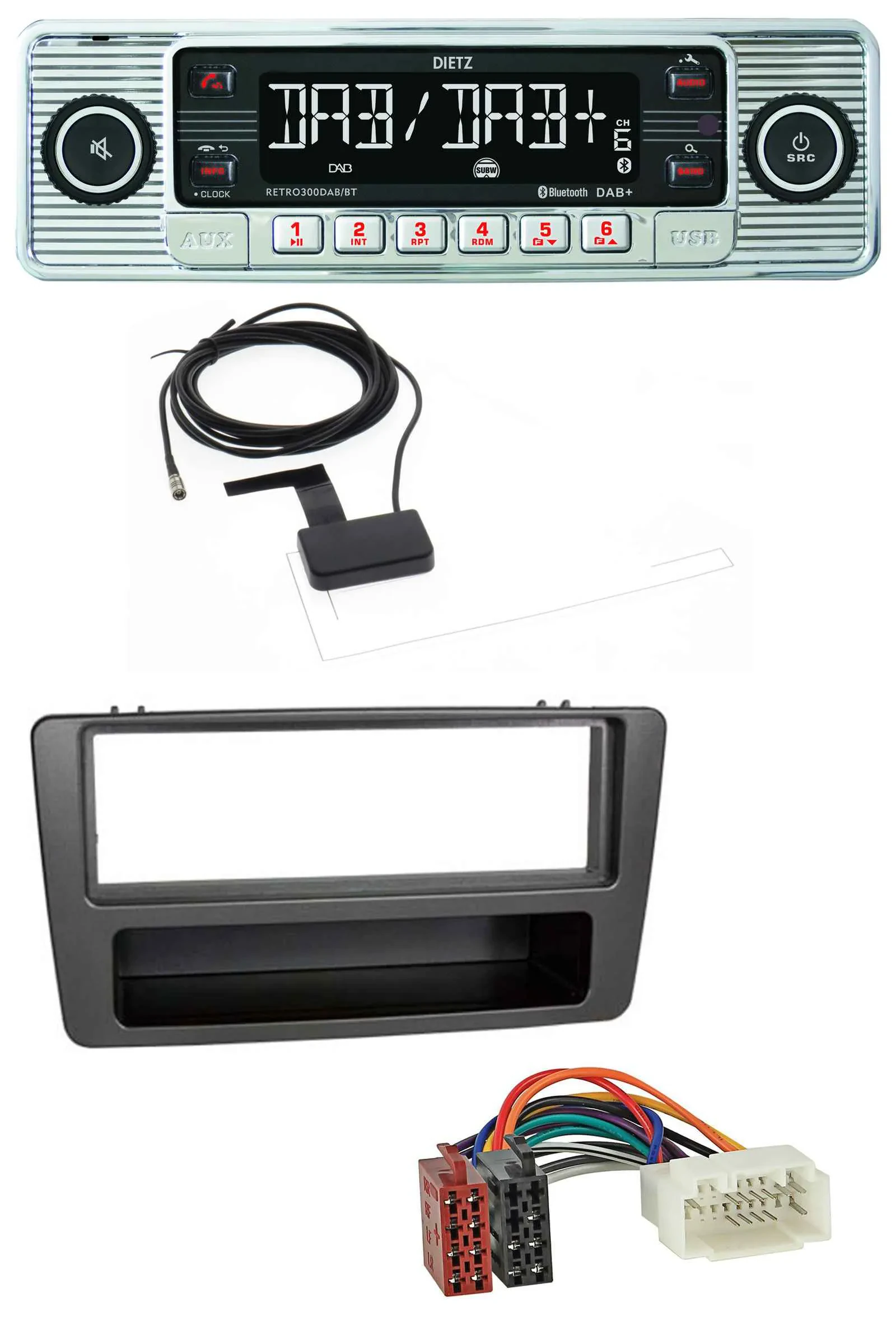 Dietz Bluetooth USB MP3 DAB Autoradio für Honda Civic 01-03 man. Klima anthrazit