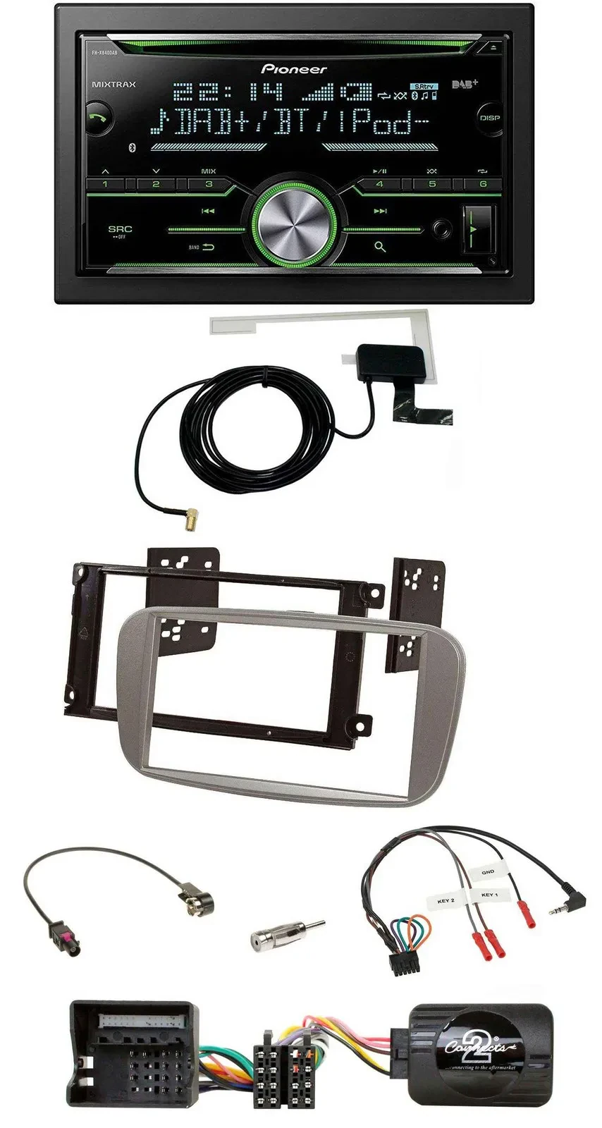 Pioneer CD USB Lenkrad Bluetooth 2DIN DAB Autoradio für Ford Focus Galaxy C-Max