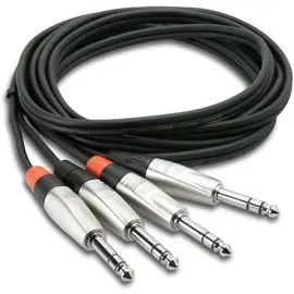 Коммутационный кабель Hosa 20' Pro Stereo Interconnect, Dual 1/4" TRS Male to Dual 1/4" TRS Male