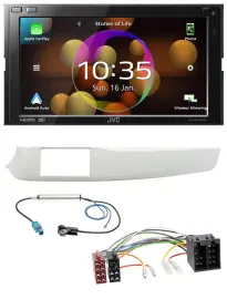 JVC DAB MP3 2DIN Bluetooth USB Autoradio für Alfa Romeo Giulietta 2010-2013 weiß