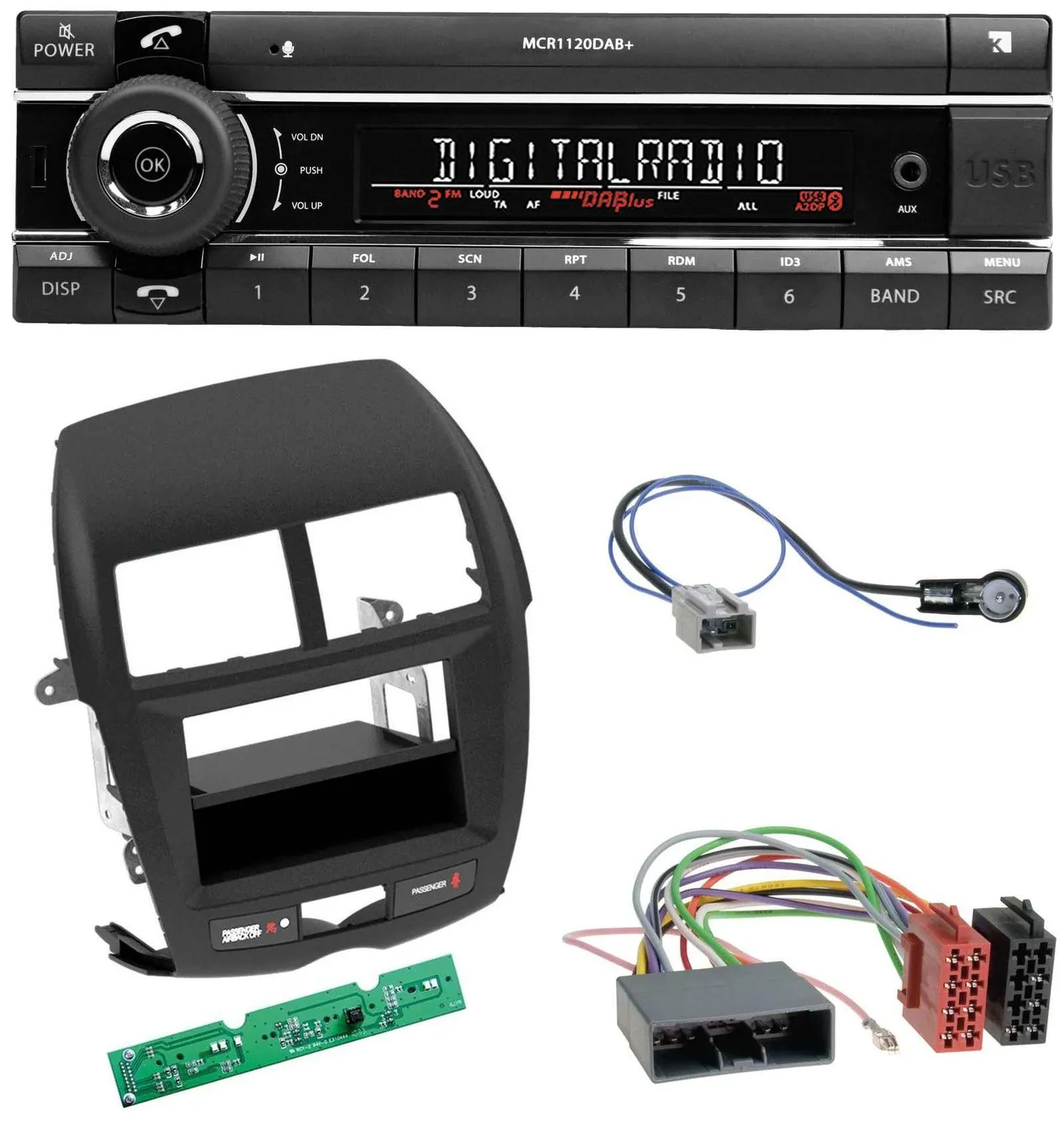 Kienzle Bluetooth MP3 USB DAB Autoradio für Mitsubishi ASX (2010-2014)