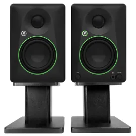 Pair Mackie CR4.5BT 4.5" Powered Studio Monitors w/ Tone Control+Desktop Stands