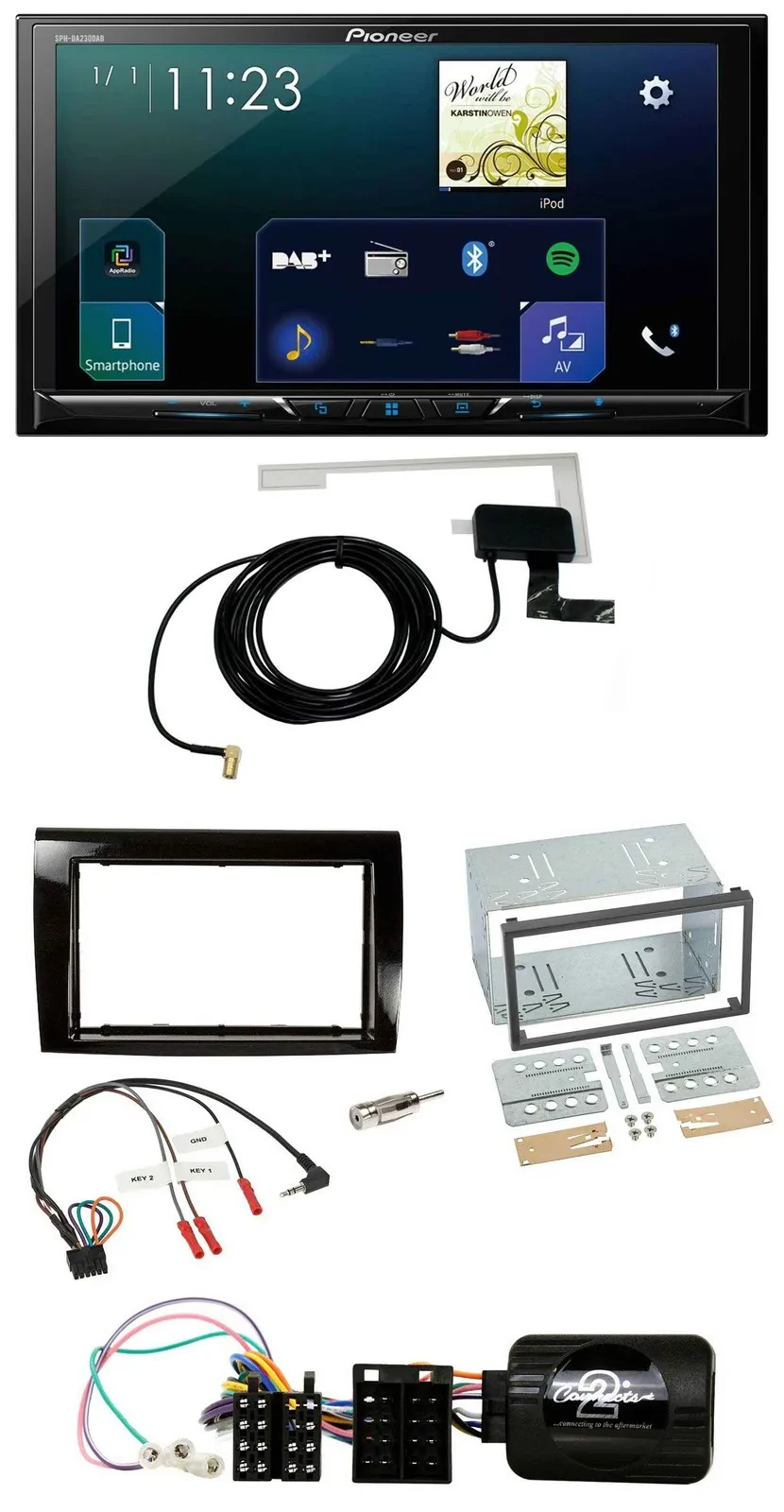 Автомагнитола Pioneer 2DIN DAB USB Bluetooth для Fiat Bravo 2007–2014