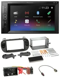 Pioneer DAB MP3 2DIN Bluetooth USB Autoradio für Fiat 500 ab 12 soft touch
