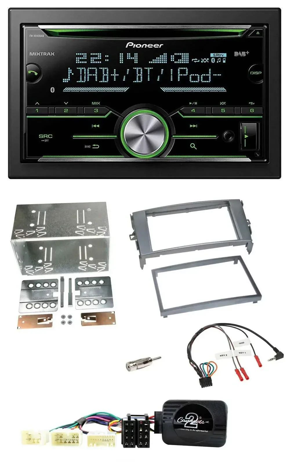 Автомагнитола Pioneer 2DIN, Bluetooth, DAB, USB, CD, для Toyota Auris 2007–2011