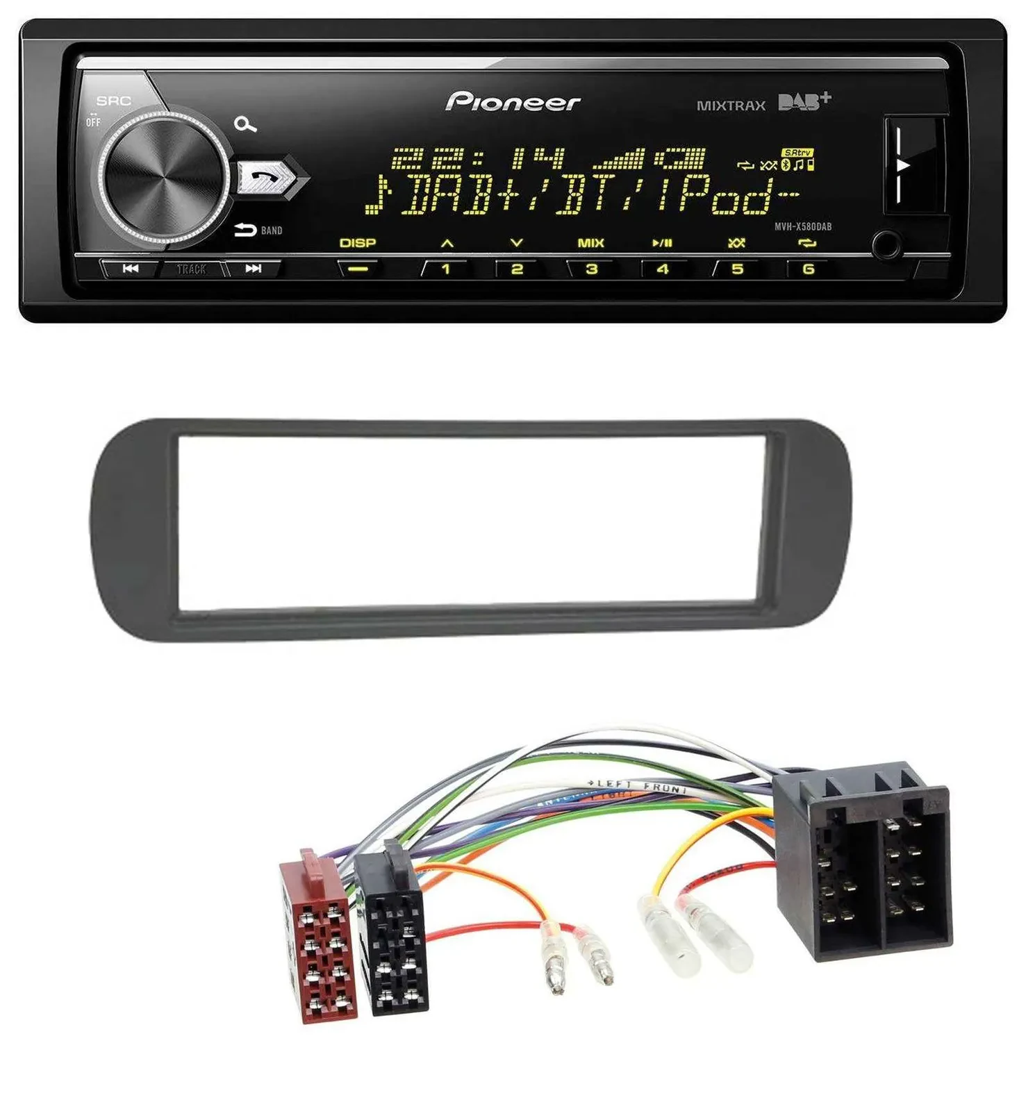 Автомагнитола для Lancia Y (1996–2004) Pioneer Bluetooth, USB, DAB, MP3, черный