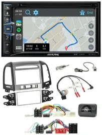 Alpine DAB TMC Bluetooth 2DIN USB Lenkrad Navigation für Hyundai Santa Fe 10-12