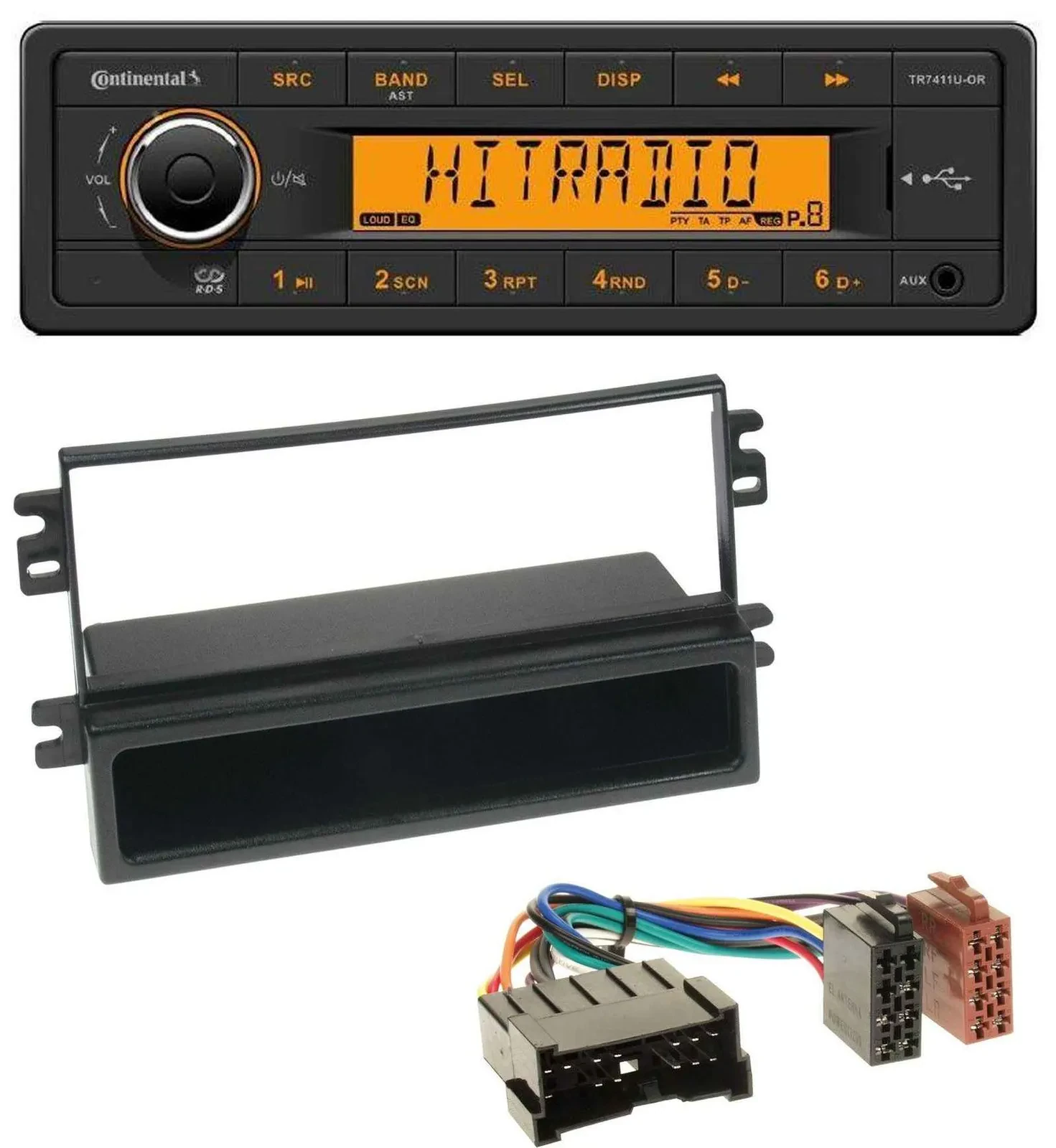 Continental 1DIN USB AUX MP3 Autoradio für Kia Carens II (2004-2006)