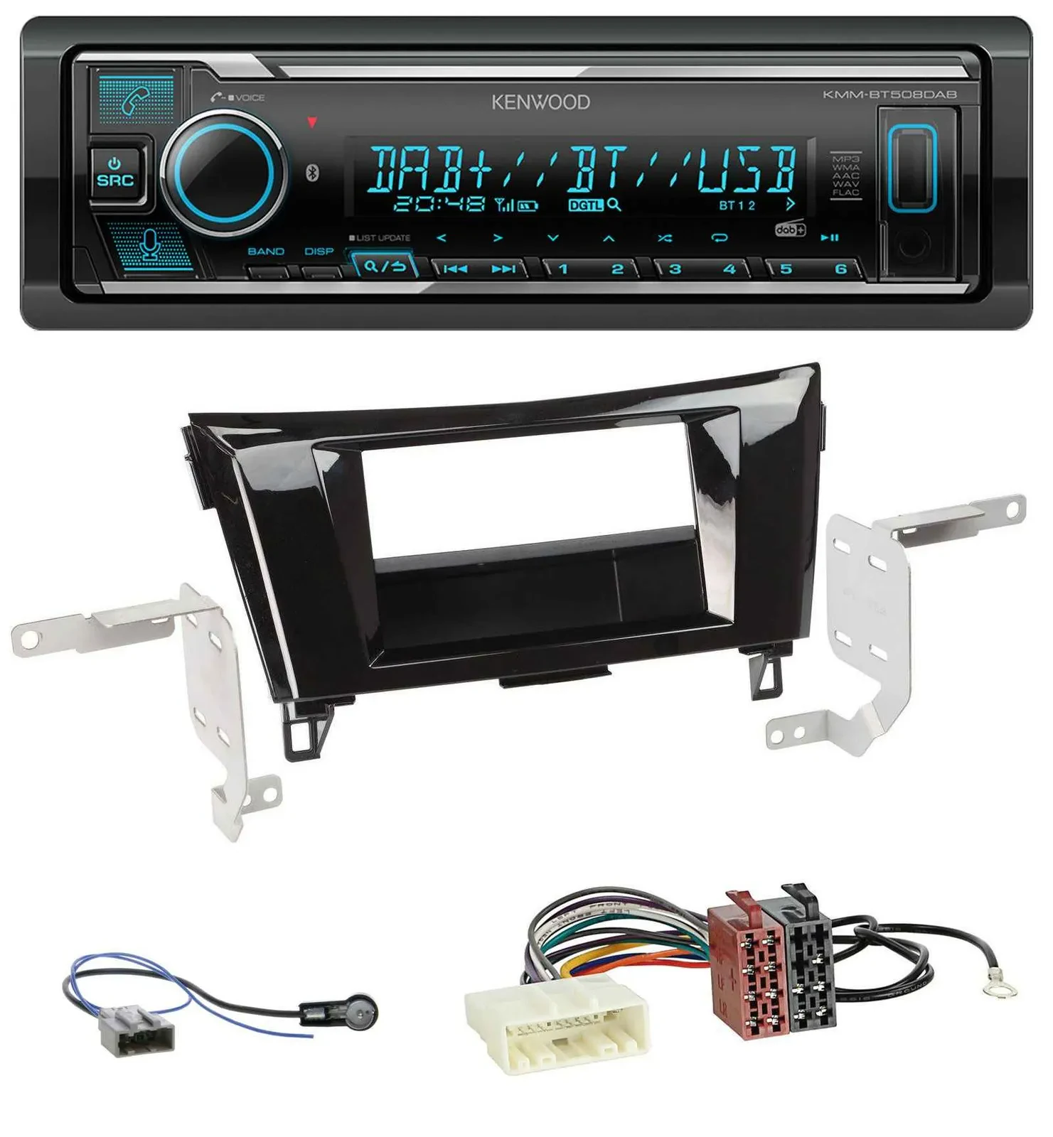Kenwood Bluetooth MP3 DAB USB Autoradio für Nissan Qashqai X-Trail ab 2014