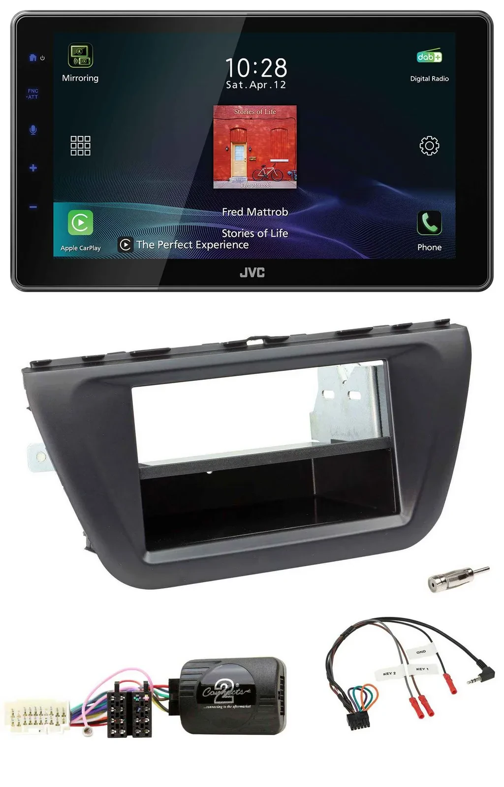 JVC DAB Lenkrad Bluetooth USB Autoradio für Suzuki SX4 (ab 2013)