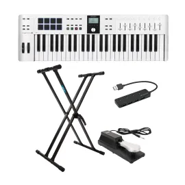 Arturia KeyLab Essential 49 mk3 MIDI Keyboard Controller w/Stand Pedal Bundle