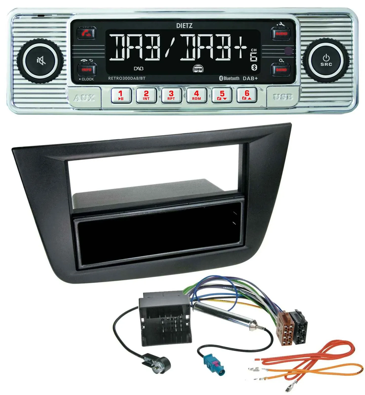 Dietz Bluetooth MP3 DAB USB Autoradio für Seat Toledo Altea ab 05 schwarz