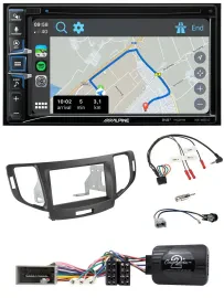 Alpine DAB TMC Bluetooth 2DIN USB Lenkrad Navigation für Honda Accord 2008-2015