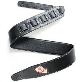 Fame Premium Leder Gitarrengurt 135cm 65mm Schwarz Red Aces Grafik