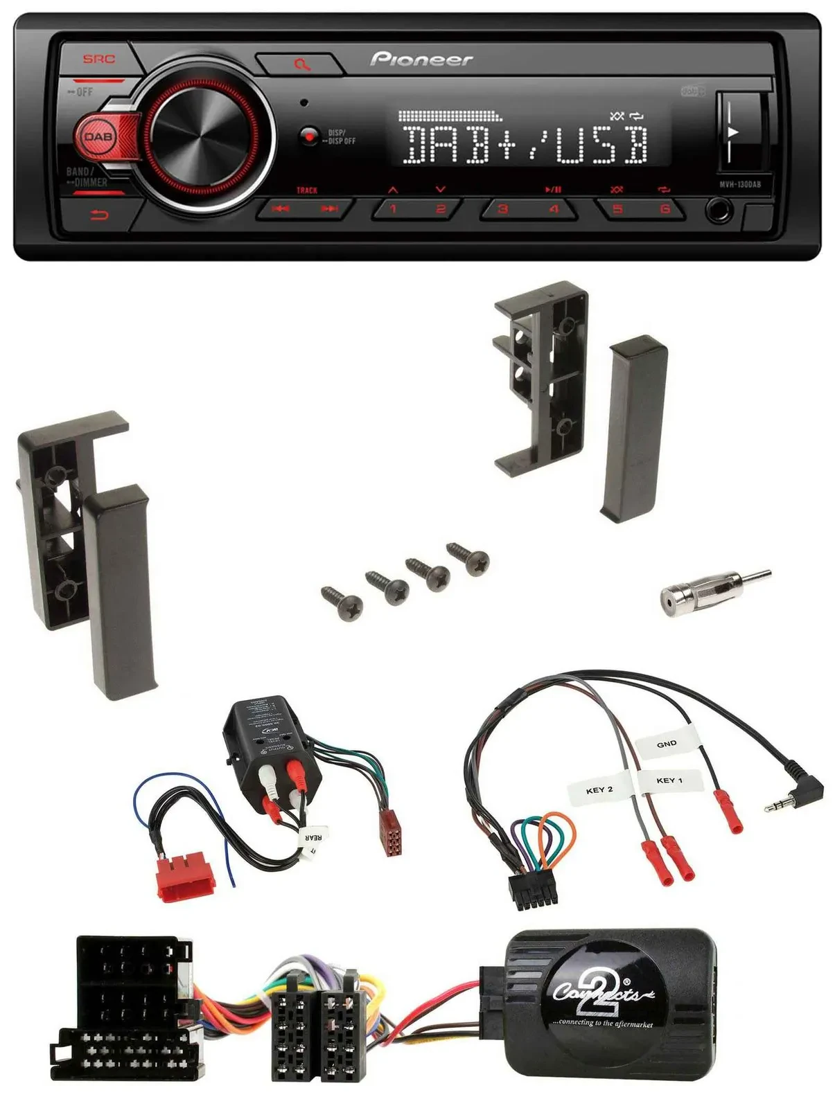 Pioneer MP3 1DIN DAB USB Lenkrad Autoradio für Audi A3 A4 A6 99-00 BOSE-Vollakti