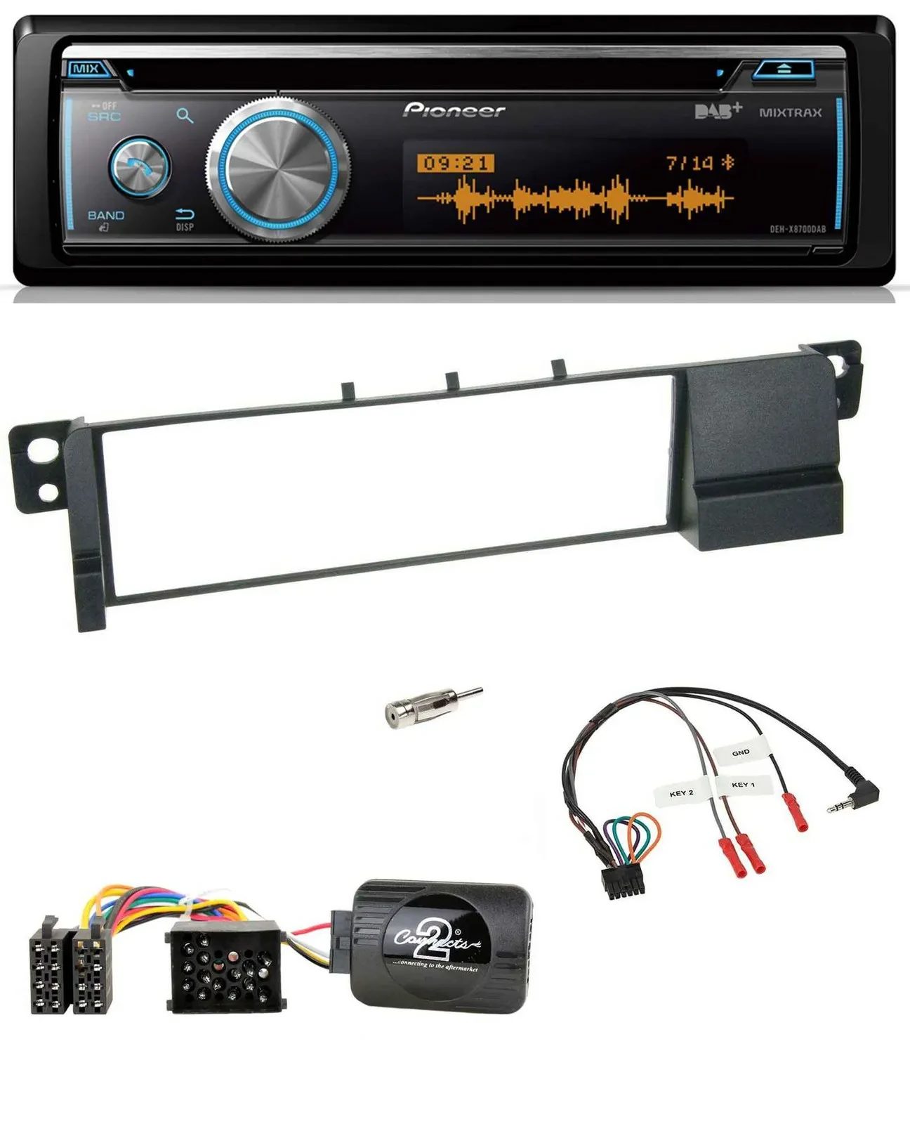 Автомагнитола Pioneer CD DAB USB Bluetooth для BMW 3 Series E46 (1998–2007), совместима с управлением на руле