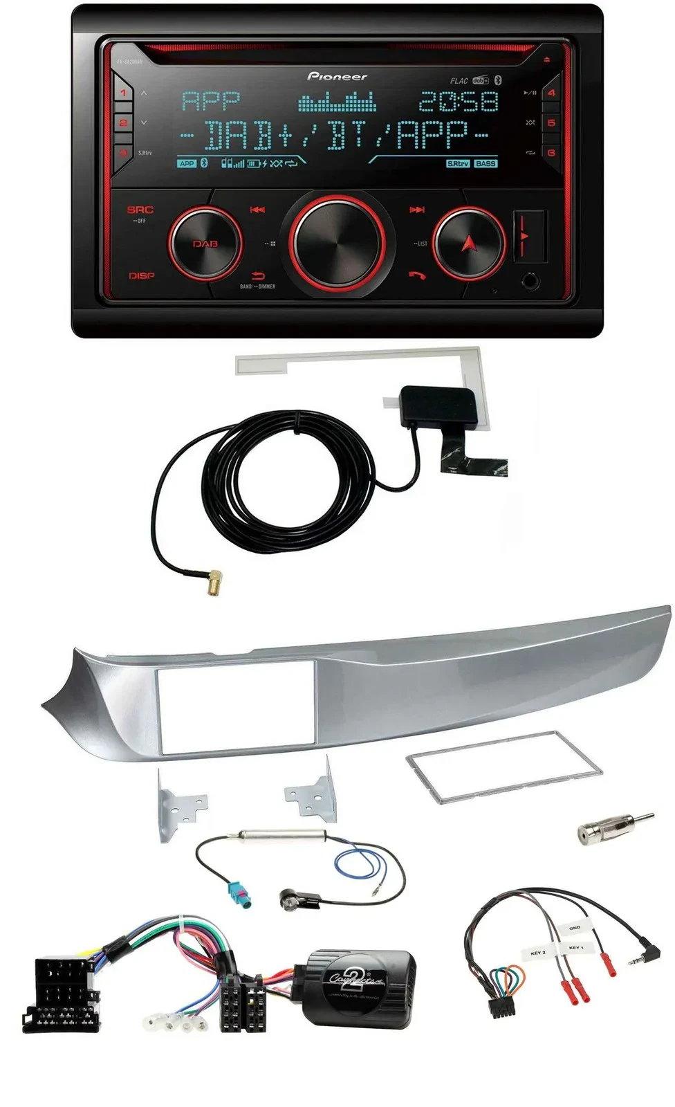 Pioneer 2DIN Lenkrad DAB USB CD Bluetooth Autoradio für Alfa Giulietta 2010-2014