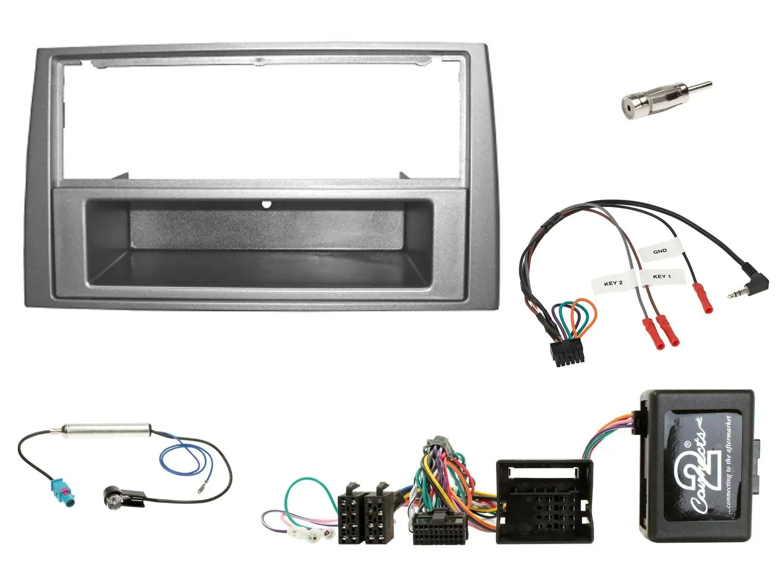 Radioset Lenkradadapter DIN Autoradio für Peugeot 308 07-09 PDC silber