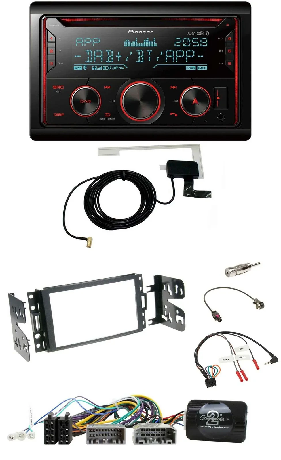 Pioneer 2DIN Lenkrad DAB USB CD Bluetooth Autoradio für Jeep Grand Cherokee 2011