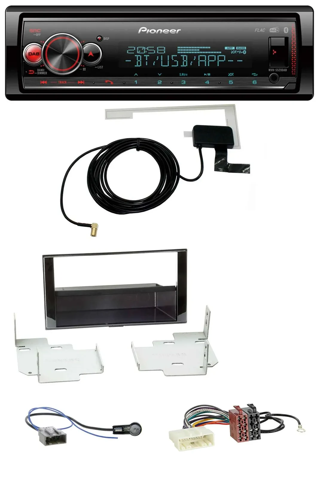 Pioneer Bluetooth DAB USB MP3 Autoradio für Nissan Micra (2013-2017) piano