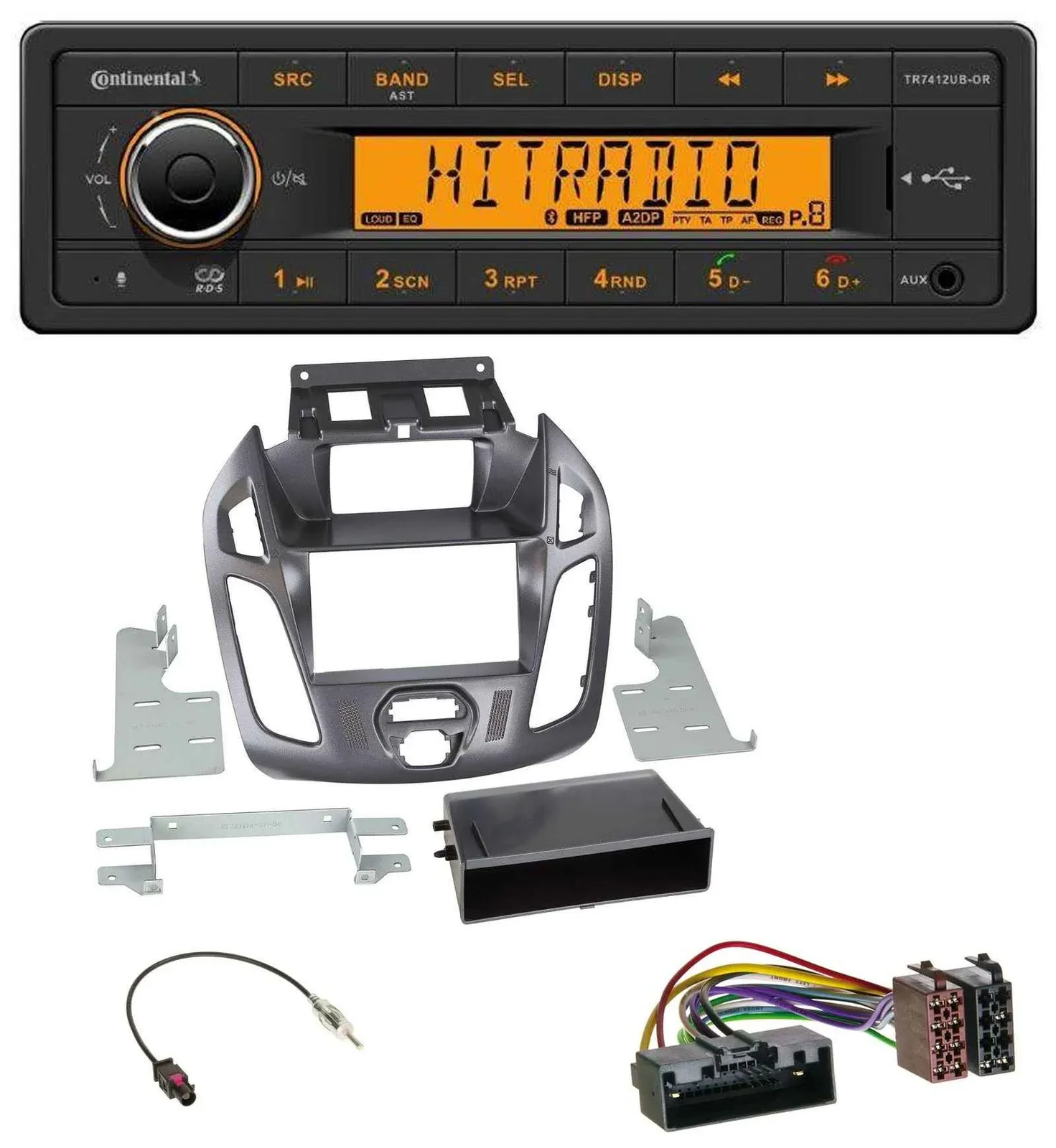 Continental MP3 Bluetooth AUX USB Autoradio für Ford Transit Connect 12-18 Displ