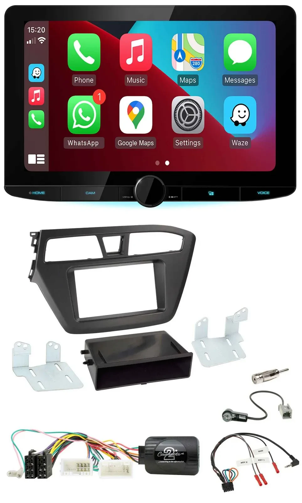 Kenwood Lenkrad USB DAB Bluetooth Autoradio für Hyundai i20 (ab 2015)